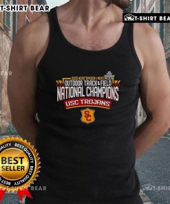 Alt Text: Premium USC Trojans Men's Outdoor Track and Field National Champs 2025 Tank Top showcasing team pride and athletic style.