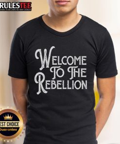Premium vintage style 'Welcome To The Rebellion' T-shirt featuring bold graphics and a classic fit for rebellious spirits.