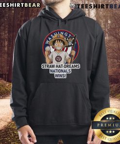 Premium Washington Nationals Monkey D. Luffy Straw Hat Dreams Wins Hoodie featuring vibrant graphics and comfortable fit.