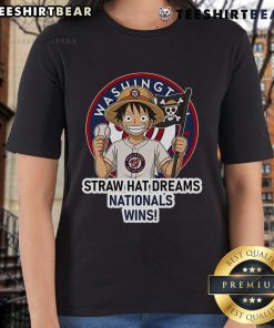 Premium Washington Nationals Monkey D. Luffy Straw Hat Dreams Wins Ladies Tee featuring vibrant graphics and comfortable fit.