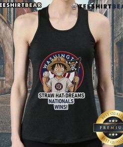 Premium Washington Nationals Monkey D. Luffy Straw Hat Dreams Wins tank top featuring vibrant graphics and team logo.