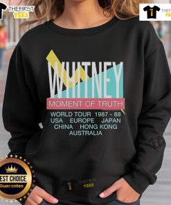 Vintage Premium Whitney Houston Moment of Truth World Tour 1987-88 Sweatshirt featuring iconic design and vibrant colors.