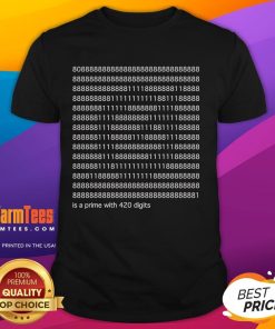 Premium Wow A Prime Number With 420 Digits T-Shirt featuring a unique graphic design showcasing a large prime number.