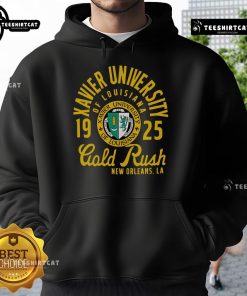 Premium Xavier University of Louisiana Gold Rush hoodie from 1925, showcasing vintage style and school pride in New Orleans.