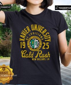 Alt Text: Premium Xavier University of Louisiana Gold Rush 1925 Ladies Tee showcasing vintage style and school spirit in New Orleans.