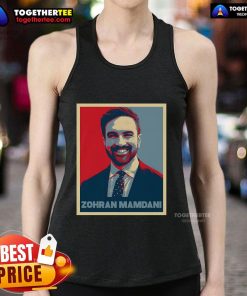 Premium Zohran Mamdani vintage poster design tank top, featuring vibrant graphics and retro style for fashion enthusiasts.