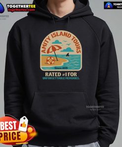 Cozy Pretty Amity Island Tours hoodie showcased against a scenic backdrop, perfect for adventure lovers.