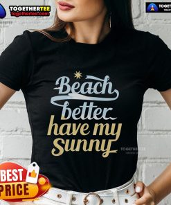 Pretty beach scene featuring women in sunny ladies tee, perfect for summer outings and stylish beachwear.