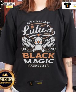 Pretty Besaid Island Lulus Black Magic Academy Ladies Tee featuring vibrant graphics and a stylish design.