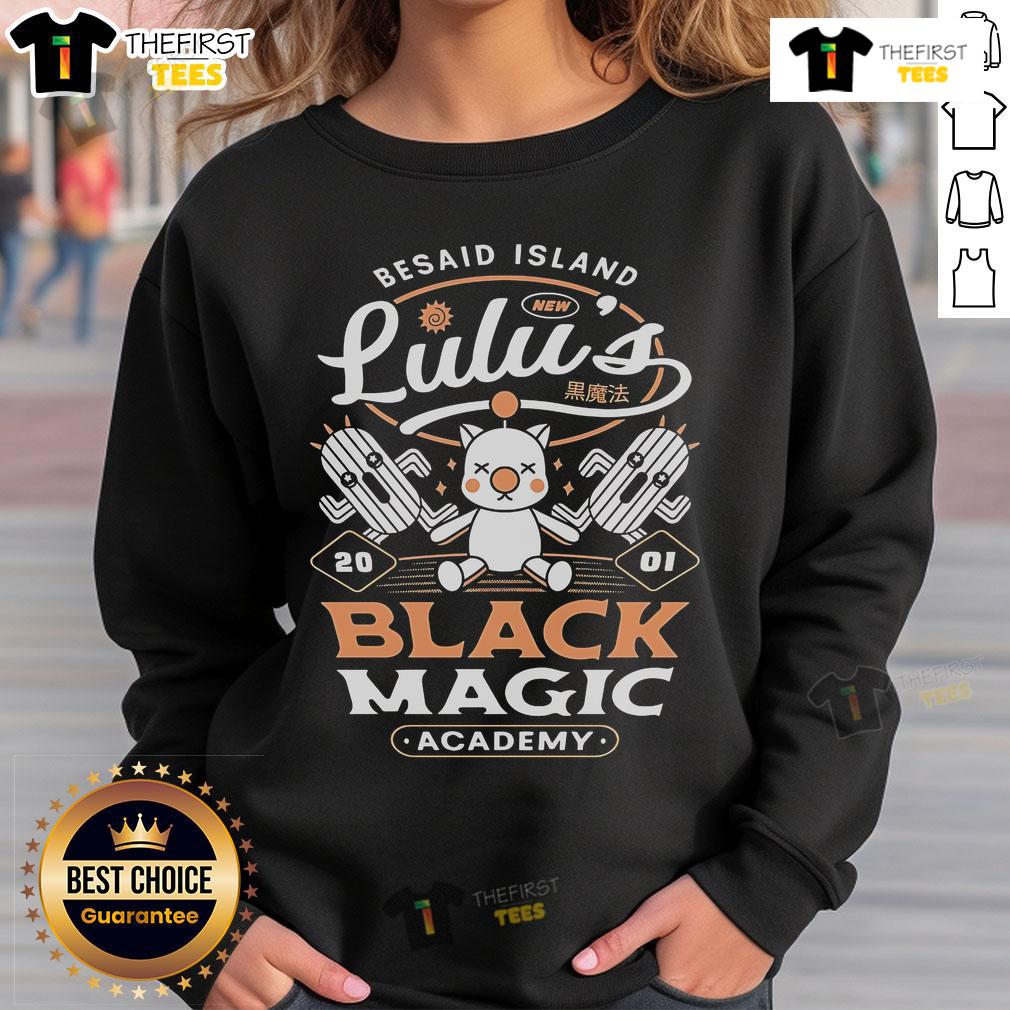 Pretty Besaid Island Lulu'S Black Magic Academy Sweatshirt Alt Text: Stylish Pretty Besaid Island Lulus Black Magic Academy sweatshirt featuring vibrant graphics and a cozy design.