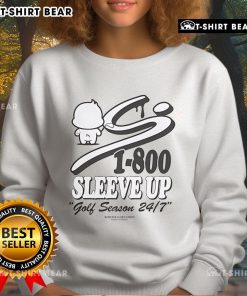Pretty Birdieaux Sleeve Up Golf Season Storyi Collab Sweatshirt featuring a stylish design perfect for golf enthusiasts.