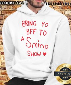 Stylish hoodie featuring 'Bring Yo BFF To A Smino Show' design, perfect for concert fans and streetwear enthusiasts.