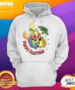 Alt Text: Cute Pretty Bunzo Bunny wearing a Poppy Playtime hoodie, showcasing vibrant colors and playful design.