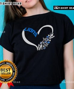 Pretty butterflies in my stomach Detroit Lions NFL ladies tee featuring vibrant colors and stylish design for fans.