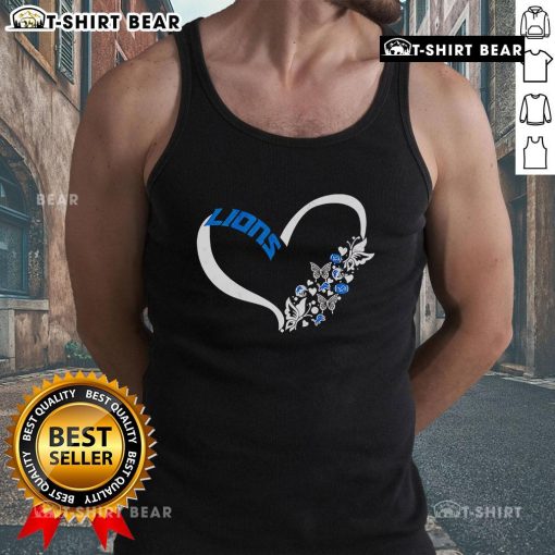Pretty butterflies in my stomach Detroit Lions NFL tank top showcasing love for football and team spirit.