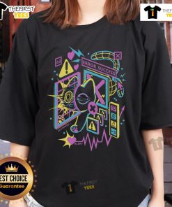 Pretty Cat Scan Error Success Heart Scan Ladies Tee featuring a playful cat graphic and vibrant colors for cat lovers.