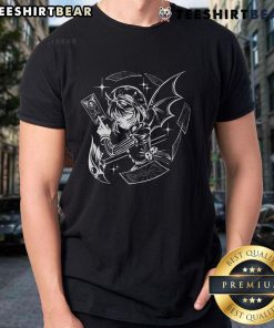 Pretty dark blossom gothic anime girl on a tarot death card t-shirt design, perfect for gothic fashion lovers.