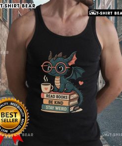 Pretty dragons and books tank top featuring a whimsical design, perfect for book lovers and fantasy enthusiasts.