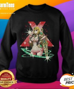 Alt Text: Cozy Pretty Energy Charger Xenoblade Mythra sweatshirt featuring vibrant graphics and a comfortable fit for fans.
