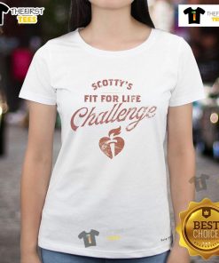 Alt Text: Ladies' tee from the Pretty Fit for Life Challenge featuring a stylish design for fitness enthusiasts.