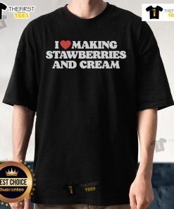 Pretty I Heart Making Strawberries And Cream T-Shirt featuring vibrant graphics and a fun, fruity design.