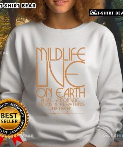 Alt Text: Cozy 'Pretty Mildlife' sweatshirt featuring Earth phase design, perfect for nature lovers and casual wear enthusiasts.