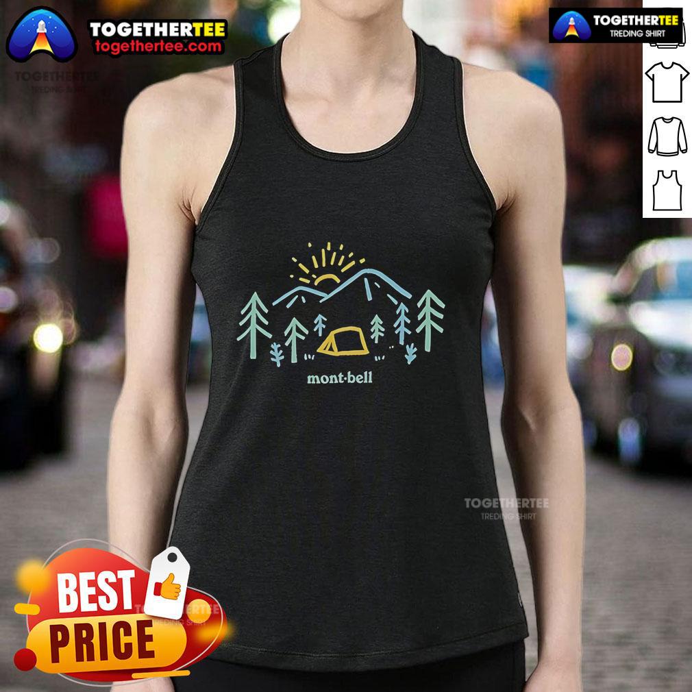 Pretty Montbell Pear Skin Mountain Morning Tank Top Pretty Montbell Pear Skin Mountain Morning Tank Top displayed against a scenic mountain backdrop, ideal for outdoor adventures.
