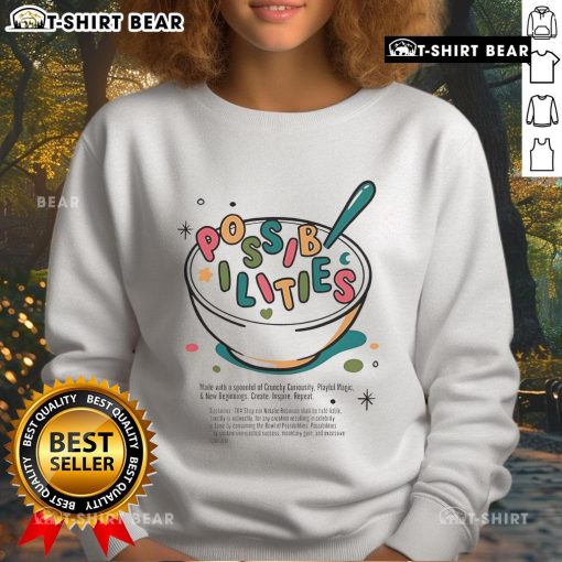 Pretty Possibilities cereal sweatshirt featuring a colorful design, perfect for cozy casual wear and cereal lovers.