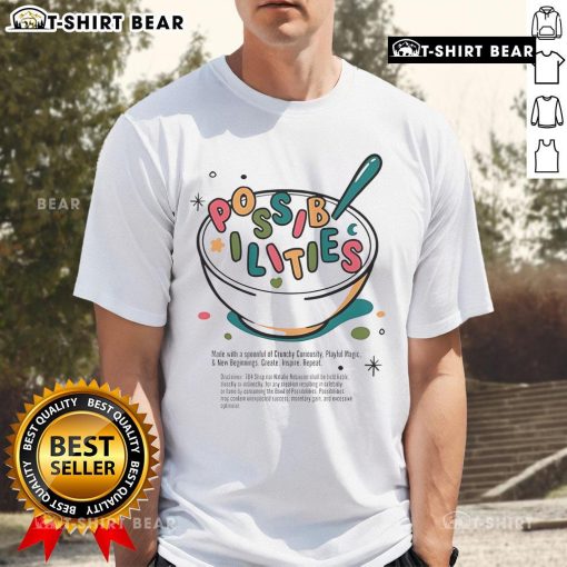 Pretty Possibilities Cereal T-Shirt featuring colorful graphics and a fun design for cereal lovers and casual wear.