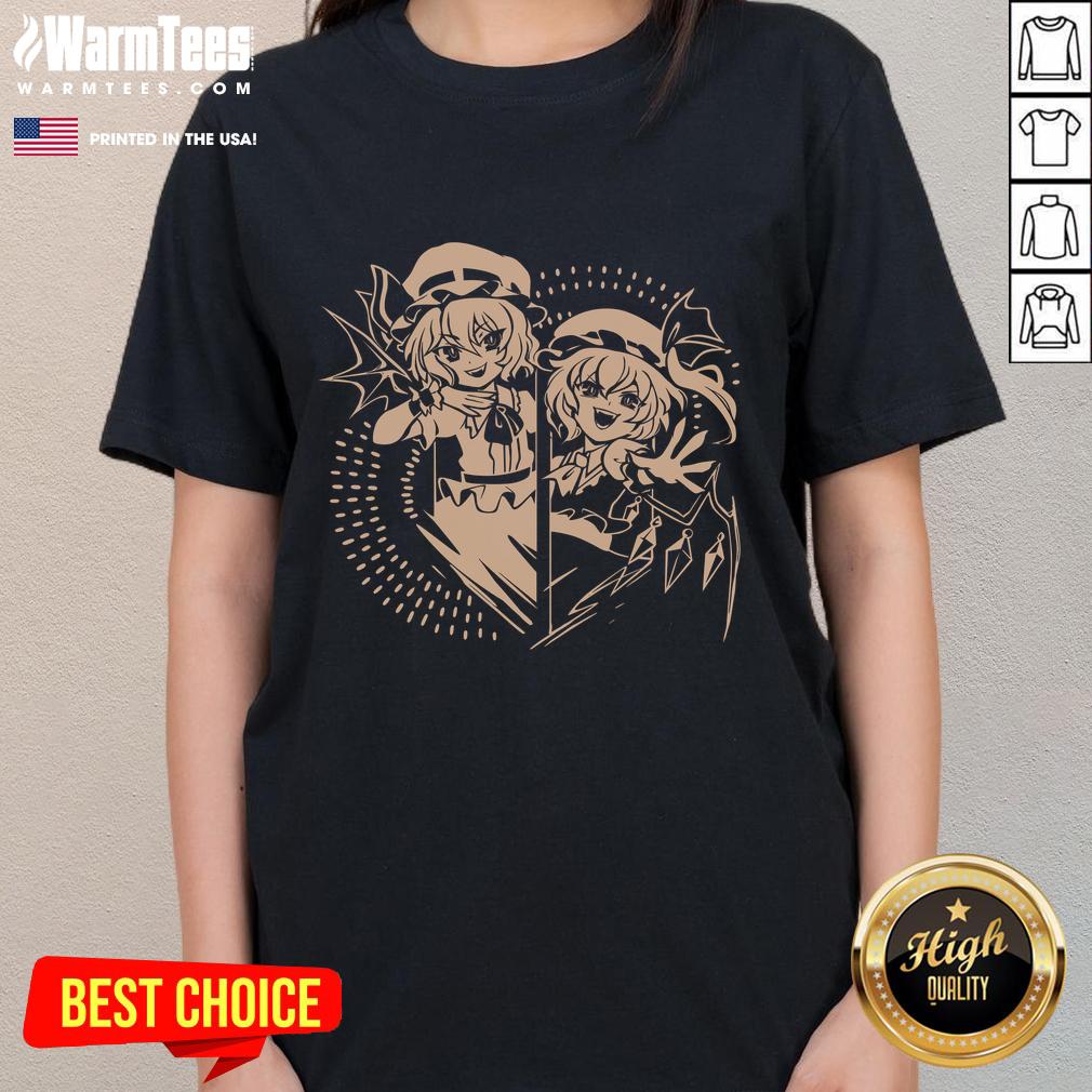 Pretty Remilia Scarlet Scarlet Chamber Touhou Project Ladies Tee Alt Text: Pretty Remilia Scarlet in Scarlet Chamber, featuring a stylish Touhou Project ladies tee design.