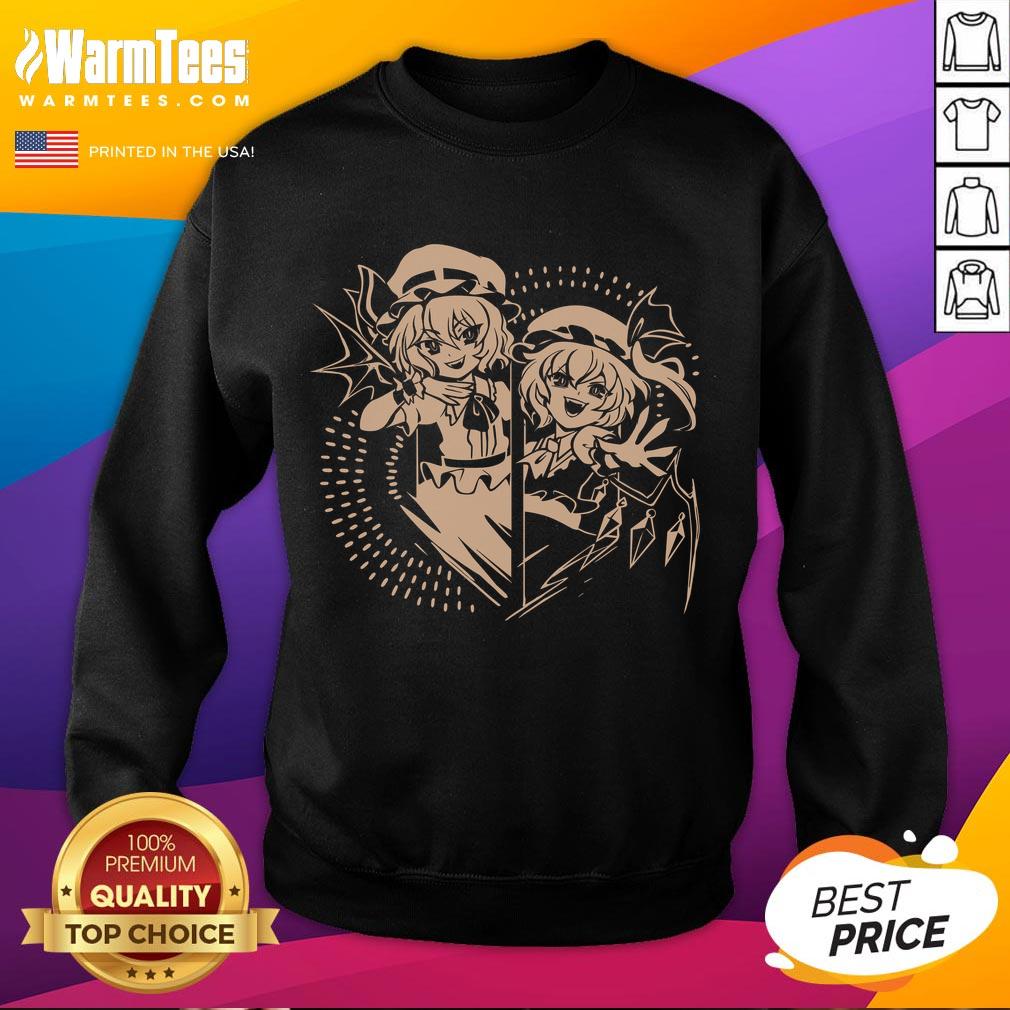 Pretty Remilia Scarlet Scarlet Chamber Touhou Project Sweatshirt Alt Text: Pretty Remilia Scarlet in Scarlet Chamber design on a stylish Touhou Project sweatshirt.
