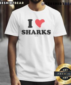 Pretty Shark Tank I Heart Sharks T-Shirt featuring a vibrant shark graphic and stylish design for ocean lovers.