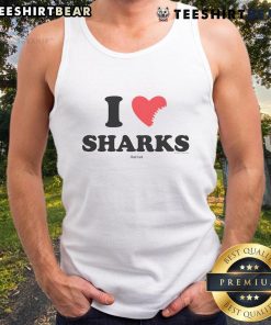 Pretty Shark Tank I Heart Sharks tank top design featuring vibrant colors and a stylish font, perfect for shark lovers.