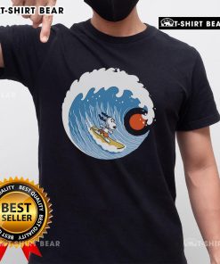Alt Text: Pretty Snoopy Big Wave Adventure 2 T-Shirt featuring Snoopy surfing on a colorful wave, perfect for beach lovers.