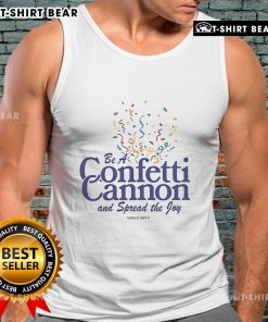 Pretty Tanner Smith Be A Confetti Cannon and Spread the Joy Tank Top in vibrant colors, perfect for cheerful summer outfits.