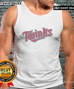 Two stylish twin twinks wearing matching tank tops, showcasing their trendy summer fashion in a vibrant outdoor setting.