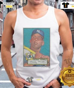 Alt Text: 1952 Topps Baseball Mickey Mantle Yankees Tank Top featuring classic design and vintage sports memorabilia style.
