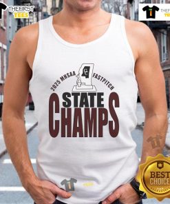 2025 MHSAA Fastpitch State Champs tank top featuring team colors and logo, perfect for celebrating championship victories.