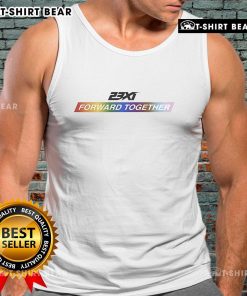 Alt Text: Top 23XI Racing Forward Together Pride Rainbow Tank Top showcasing vibrant colors and a supportive design for LGBTQ+ pride.