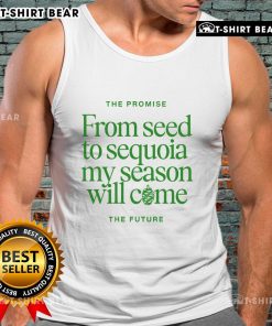 Top featuring 'The Promise From Seed To Sequoia' design by Benjamin William Hastings, perfect for future-focused fashion.