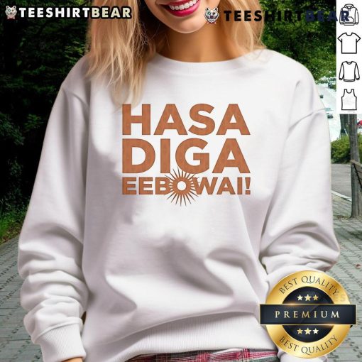 Stylish Top Book of Mormon Hasa Diga sweatshirt featuring vibrant design, perfect for fans of the musical.