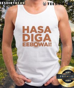 Top Book of Mormon Hasa Diga tank top featuring bold text and vibrant colors, perfect for fans and fashion lovers.