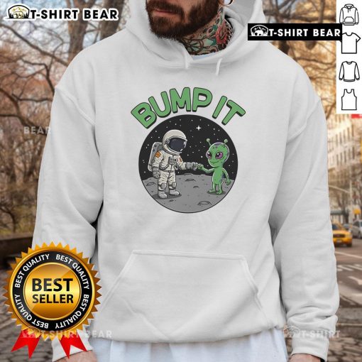 Stylish Top Bump It Alien Hoodie featuring an eye-catching alien graphic, perfect for trendy casual wear.