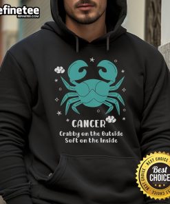 Cozy hoodie featuring 'Top Cancer' design, showcasing a crab with a soft inner lining and vibrant colors.
