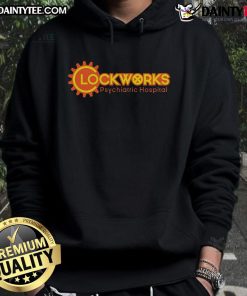 Top Clockworks Psychiatric Hospital hoodie featuring a stylish design, perfect for fans of unique mental health apparel.