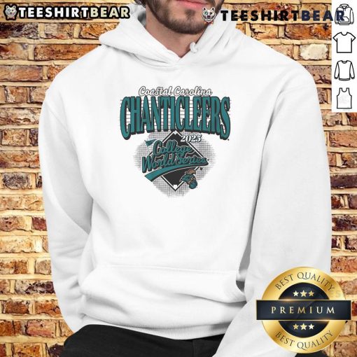 Top Coastal Carolina Baseball 2025 College World Series Hoodie featuring team colors and logo, perfect for fans.