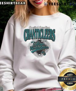 Alt Text: Top Coastal Carolina Baseball 2025 College World Series sweatshirt featuring logo and vibrant design.
