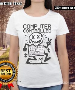 Top Computer Controlled Face Melt Ladies Tee featuring a vibrant design and comfortable fit for stylish women.