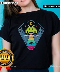 Top Conspiracy Dealer Retro Games Ladies Tee featuring vibrant graphics and a stylish fit for gamers and enthusiasts.