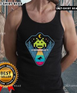 Top Conspiracy Dealer retro games tank top featuring vibrant graphics and a stylish design for gaming enthusiasts.